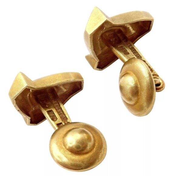 Rare! Vintage Kieselstein Cord 18k Yellow Gold Alligator Eye Cufflinks 1990 - Picture 2 of 11